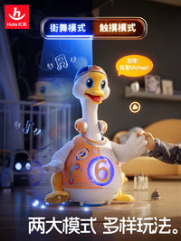 HuiLe Rocking Goose Baby Toy with Music and Lights, Early Education Crawling Aid for Infants