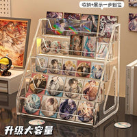 Acrylic Tiered Display Stand for Badges and Collectibles, Desktop Organizer