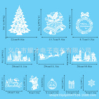 Christmas Static Window Clings - Santa, Snowman, Reindeer Decals for Holiday Decoration