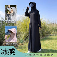 Women's Full Body UV Protection Ice Silk Sun Protection Jacket with Hood