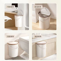 Wall-Mounted Trash Can with Lid for Kitchen and Bathroom, Punch-Free Hanging Waste Bin