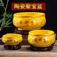 Ceramic Cornucopia Basin Ornament for Home Decor, Feng Shui Wealth Accumulation Incense Burner