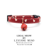 Pet Collar with Bell, Lightweight Fabric, Adjustable for Cats and Small Dogs