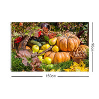 Thanksgiving Harvest Photography Backdrop Wall Tapestry for Indoor Decoration 150x90cm