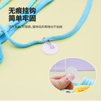 Interactive Suction Cup Spring Cat Toy with Rabbit Fur Ball for Play and Exercise