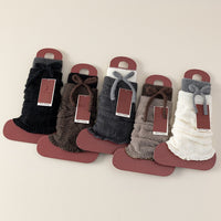 Winter Warm Alpaca-like Plush Boot Cuffs with Bows for Snow Boots