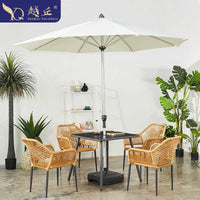 Outdoor Rattan Wicker Patio Dining Set with Chairs and Table, Weather-Resistant for Garden Balcony