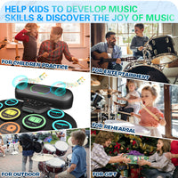 Colorful Electronic Roll-Up Drum Pad for Kids - Rhythm Practice Percussion Instrument
