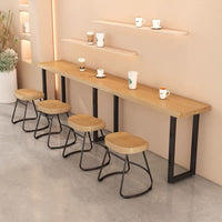 Minimalist Solid Wood Bar Table Dining Table Coffee High Table Home Tea Shop Snack Bar Wall-leaning Long Table