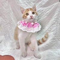 Pet Lace Scarf Collar for Cats and Small Dogs, Adjustable Drool Bib