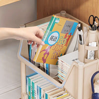 Multi-layer Rolling Book Cart with Wheels for Living Room Bedroom Dormitory Kids Bookshelf