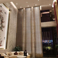 Stainless Steel Hollow Carved Room Divider Screen for Hotel Decoration