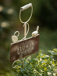 Rustic Iron Bird Planter Garden Yard Decoration