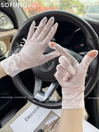 Women's UV Protection Ice Silk Sunscreen Gloves for Driving, Hiking & Outdoor Activities