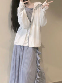 Women's UPF 50+ Sun Protection Hoodie - Ice Silk, Thin, Long Sleeve, UV Resistant, Breathable Cardigan for Outdoor Summer