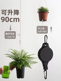 Retractable Plant Pulley Hanger for Indoor & Outdoor Hanging Baskets, Adjustable Heavy Duty Plant Hooks for Balcony, Garden, Porch