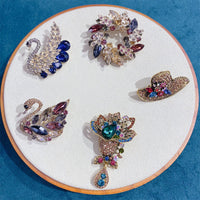 Vintage Rhinestone Alloy Brooch Pin for Sweaters and Clothing
