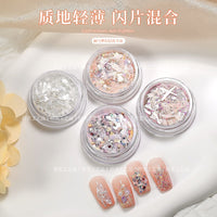 Iridescent Opal Pearl Nail Art Flakes for Christmas Decorations