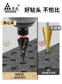 Green Forest Gold Standard Pagoda Drill Bit for Metal and Stainless Steel Drilling