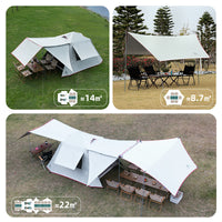 Lvzhyou Outdoor Aluminum Alloy Ridge Tent with Sunshade for Camping and Overnight Rain Protection