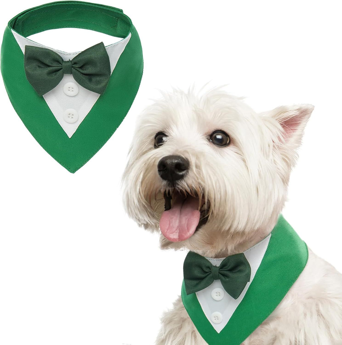 St. Patrick's Day Pet Bandana Scarf with Hook and Loop Closure