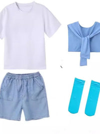 Kids' Cotton Candy Color Dance Performance Outfit for School Events and Cheerleading