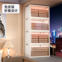 Foldable Outdoor Camping Storage Cabinet with Multiple Tiers, Easy Assembly Plastic Organizer for Home, Toys, and Snacks