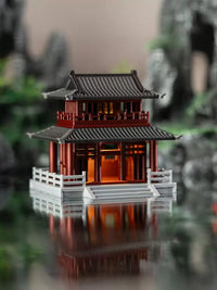 Miniature Landscape Ancient Architecture Pavilion for Fish Tank Bonsai Decor