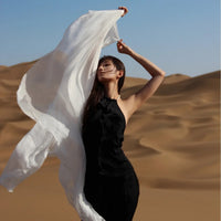 Oversized Chiffon Sun Protection Scarf for Travel and Photography, Ethnic Style Shawl for Women