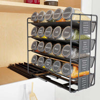 Pull-Out 4-Tier Spice Rack Organizer for Kitchen Cabinet, Metal Sliding Storage Shelf