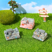 Miniature Chinese Courtyard House Resin Ornament for Micro Landscape Decor