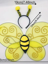 Christmas Cartoon Bee Wings Headband Set Party Costume Cute Angel Wings Prop