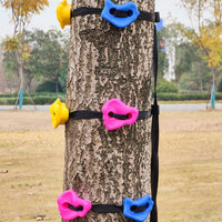 Kids Tree Climbing Rocks with Ratchet Straps - Outdoor Play Set for Climbing Walls