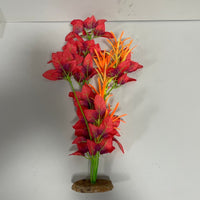 Artificial Red Flower Aquatic Plant for Fish Tank Decoration and Water Purification