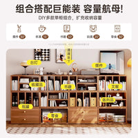 Modular DIY Bookshelf Storage Cabinet with Adjustable Shelves and Doors