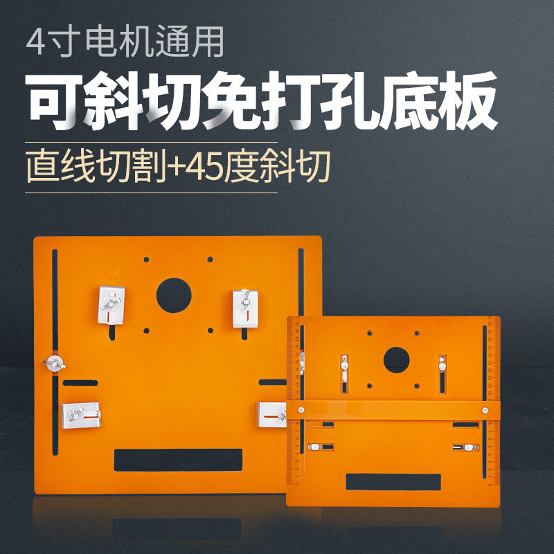Woodworking Handheld Cutting Machine Base Plate for 4-inch Marble Cutter Portable Saw, Punch-Free Bevel Cutting Guide
