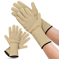 Heat Resistant BBQ Gloves, 350°C Double Layer Cotton Polyester Oven Mitts for Grilling, Baking, Cooking