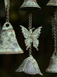Vintage Cast Iron Wind Chime American Country Style Butterfly Bird Decorative Bell for Patio Shop Balcony