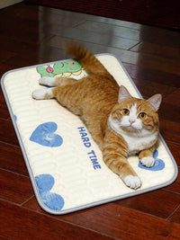 Pet Cooling Mat for Cats and Dogs - Latex Ice Silk Elevated Moisture-Proof Non-Slip Sleeping Pad