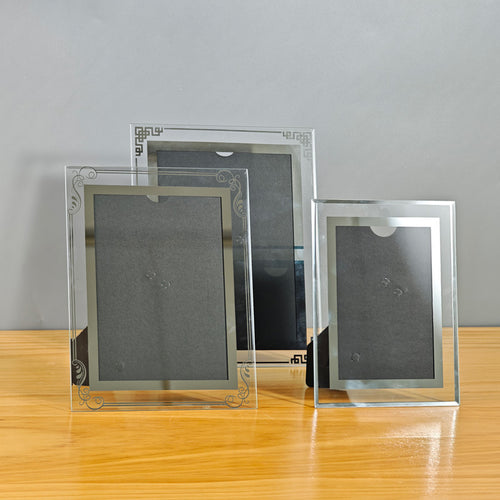 Crystal Glass Photo Frame for A4 Certificates and Pictures, Desktop Display, 6-7 Inch