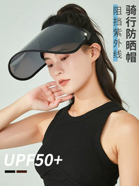 Women's UV Protection Sun Visor with Face Mask for Cycling and Driving