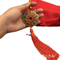Chinese Knot Ten-Emperor Coin Brass Gourd Pendant for Prosperity and Protection
