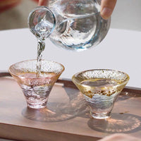 Japanese Sasaki Mt. Fuji Gold Foil Teacup Set, Creative Gift Small Tea Cup for Home