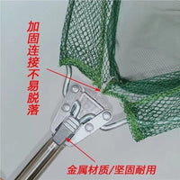Foldable Detachable Solid Triangle Fishing Net Head with Stainless Steel Telescopic Pole