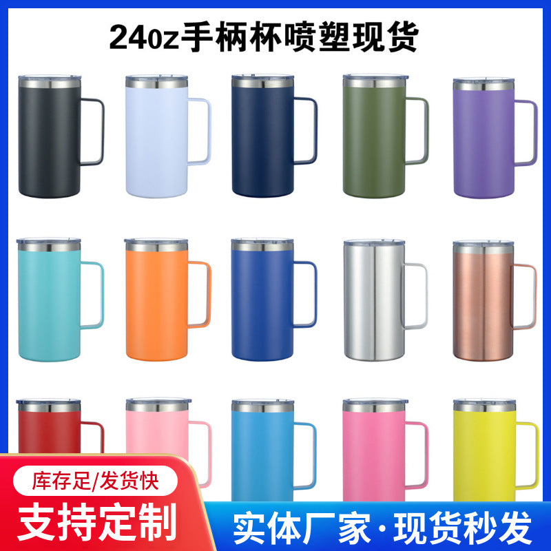 304 Stainless Steel Insulated Coffee Mug with Handle, 24oz Multi-color