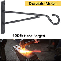 Metal Wall-Mounted Hanging Basket Bracket for Plants & Lanterns, Indoor/Outdoor