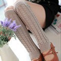 Chunky Knit Leg Warmers for Women, Twisted Cable Pattern Boot Cuffs, Korean Style Winter Foot Covers