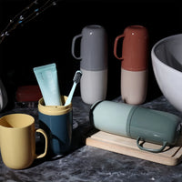 Portable Toothbrush and Toothpaste Holder Set for Travel and Dorms