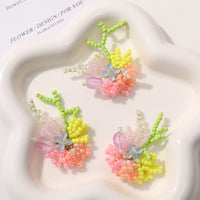 DIY Dopamine Floral Cluster Beaded Hair Accessories & Earrings Material