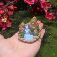 Miniature Mountain Rockery Aquarium Ornament with Flowing Water Effect for Micro Landscape Decor
